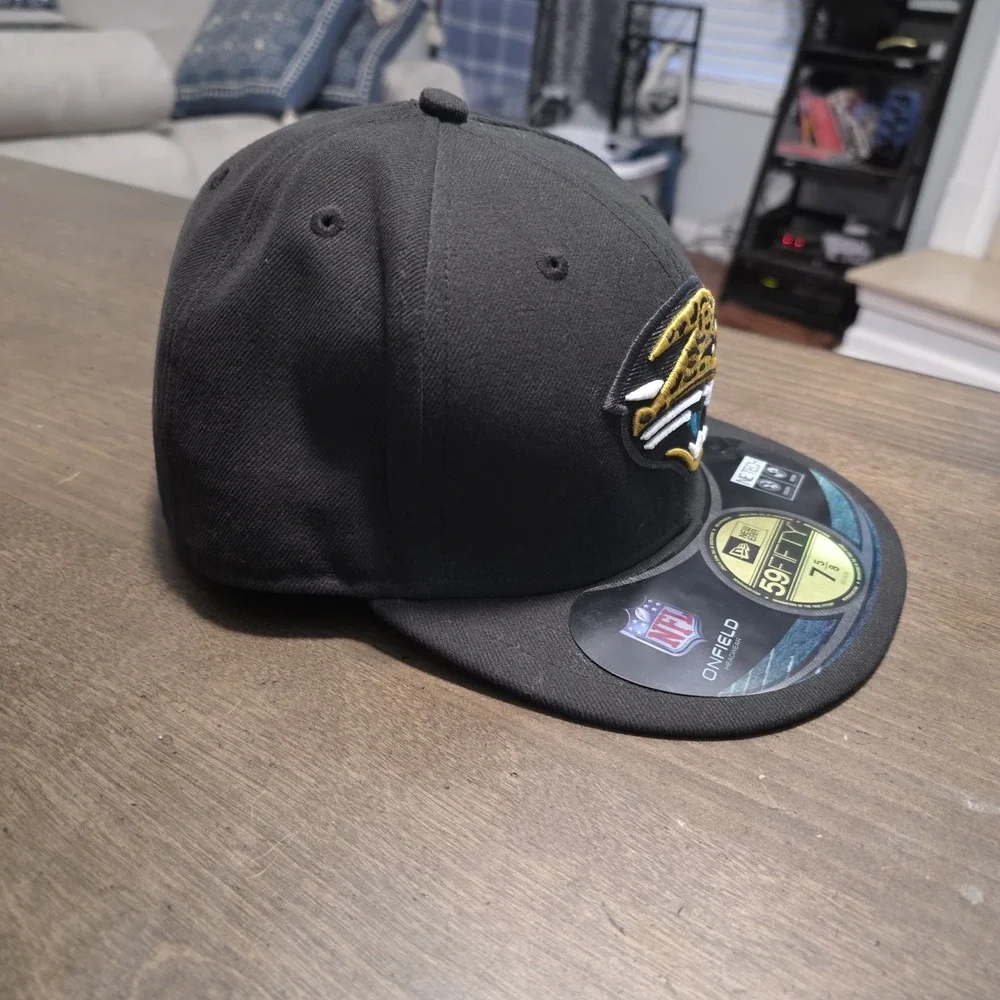 New Era 59FIFTY‎ Jacksonville Jaguars NFL Black Fitted Hat Size 7 5/8